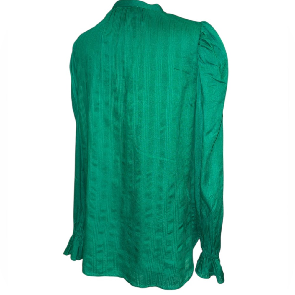 NWT LOFT Women’s Long Sleeve Shirred Yoke Style Blouse In Kelly Green Size: XSP - Picture 5 of 12